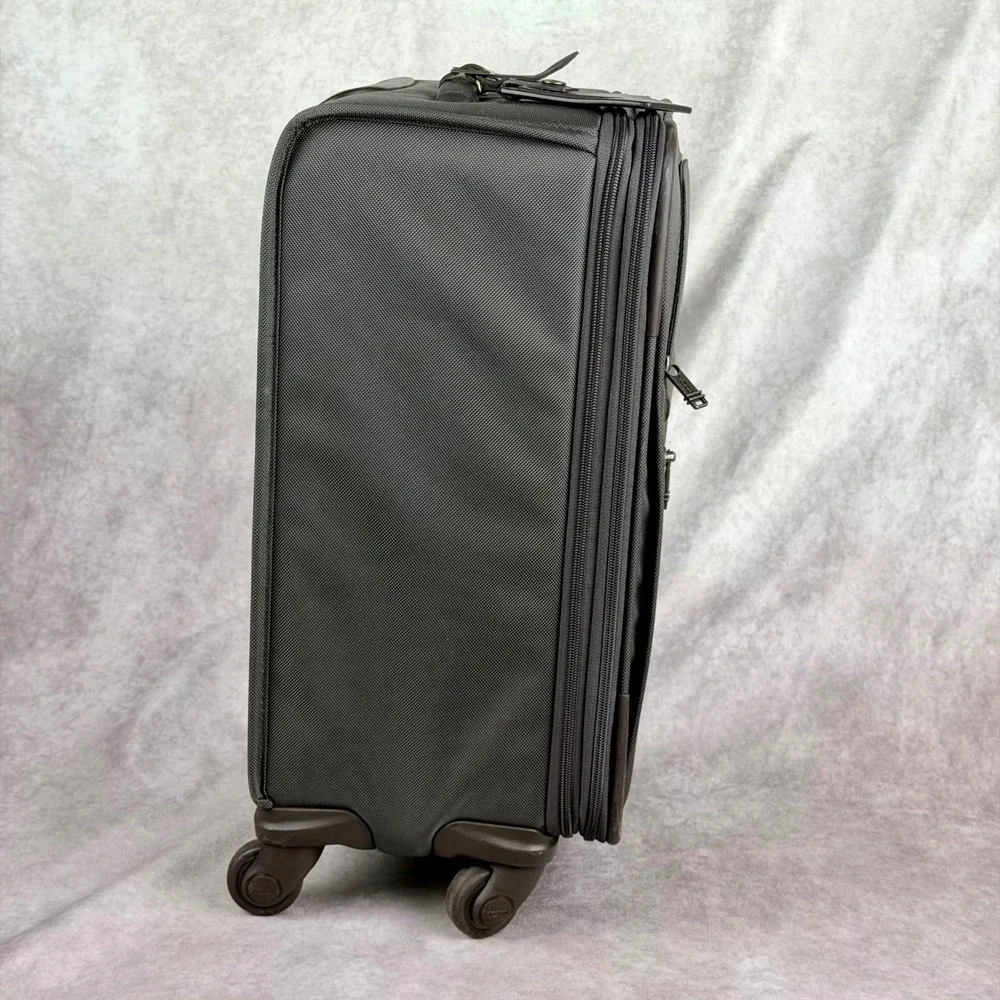 Tumi Alpha Expandable 4 Wheel Spinner Carry On Luggage Brown Charcoal Grey